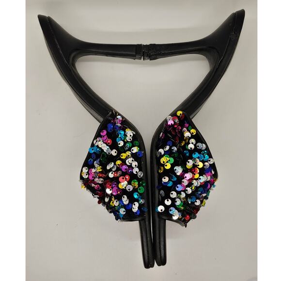 MARC FISHER Women's Danria Sequin Open Toe Strap Sequin Heels Size 8 - Picture 10 of 10